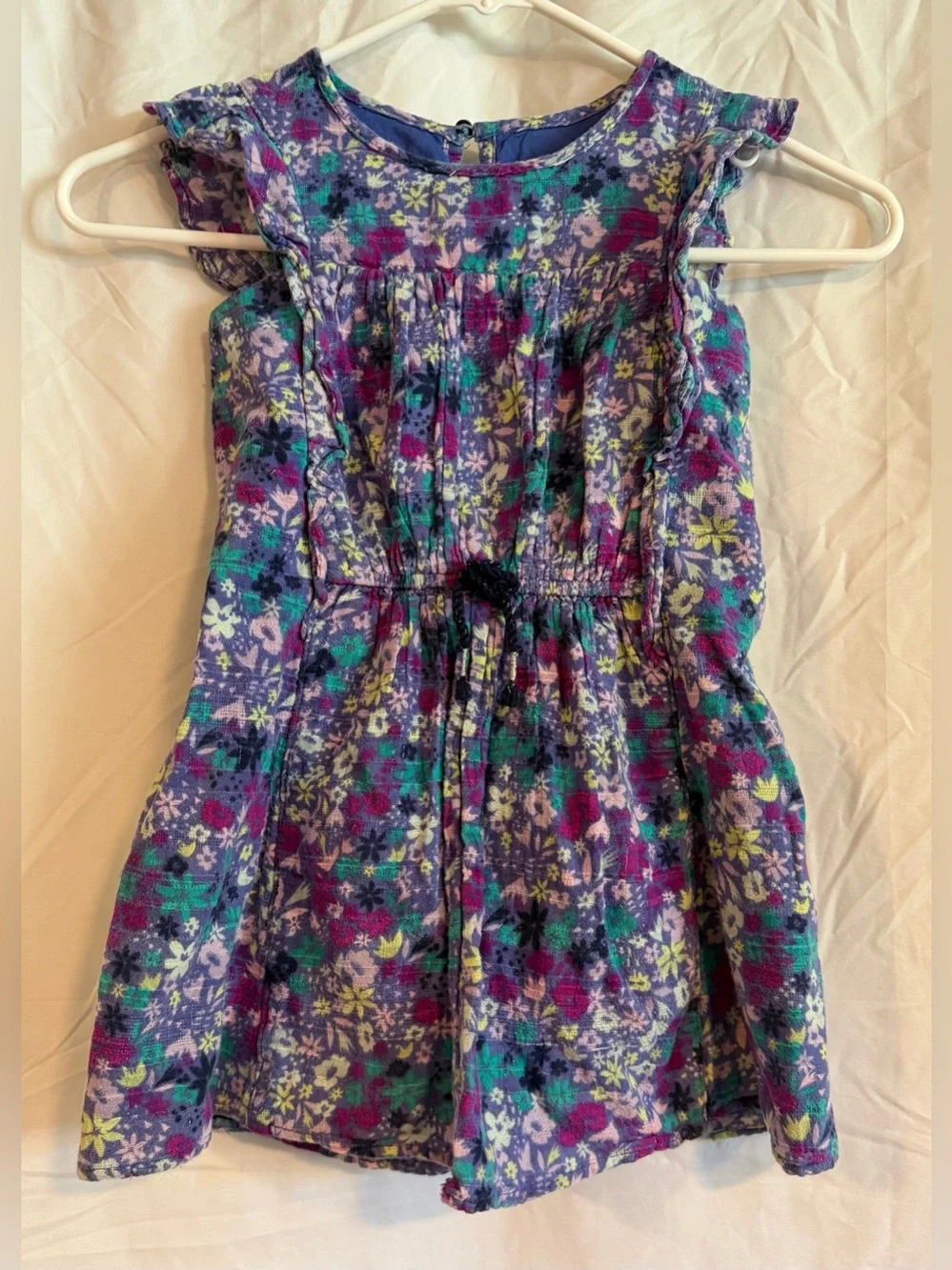 Cat & Jack Purple Floral Ruffle Sleeve Dress